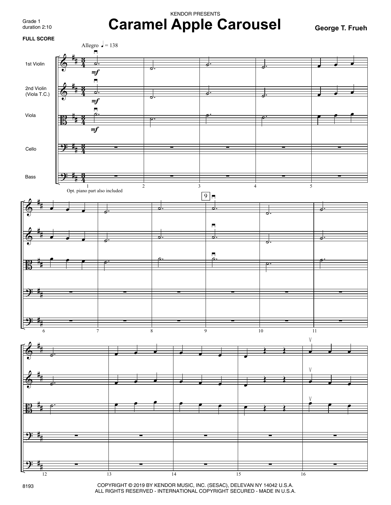 Download George T. Frueh Caramel Apple Carousel - Full Score Sheet Music