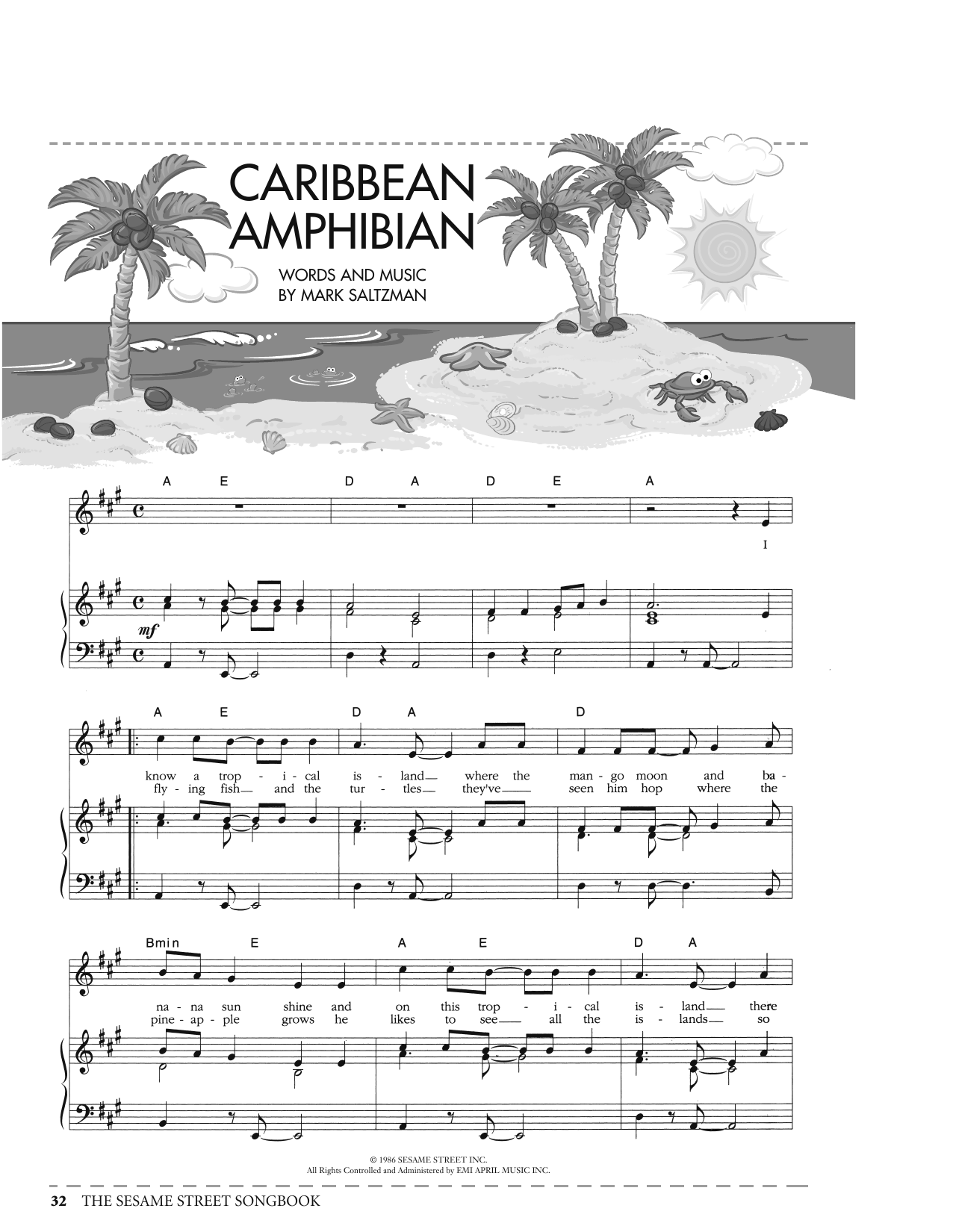 Mark Saltzman Caribbean Amphibian (from Sesame Street) sheet music notes printable PDF score