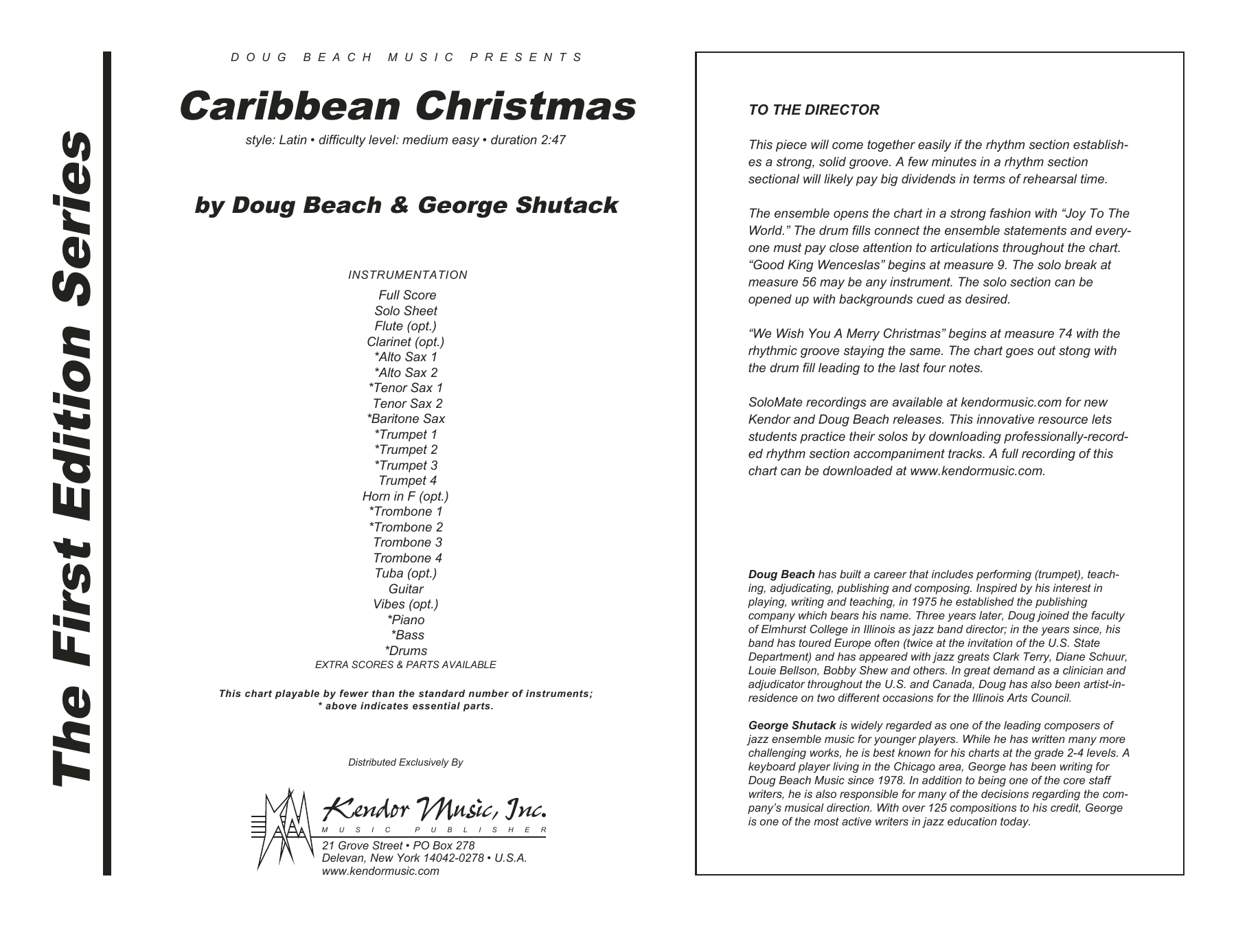Download Doug Beach Caribbean Christmas - Full Score Sheet Music