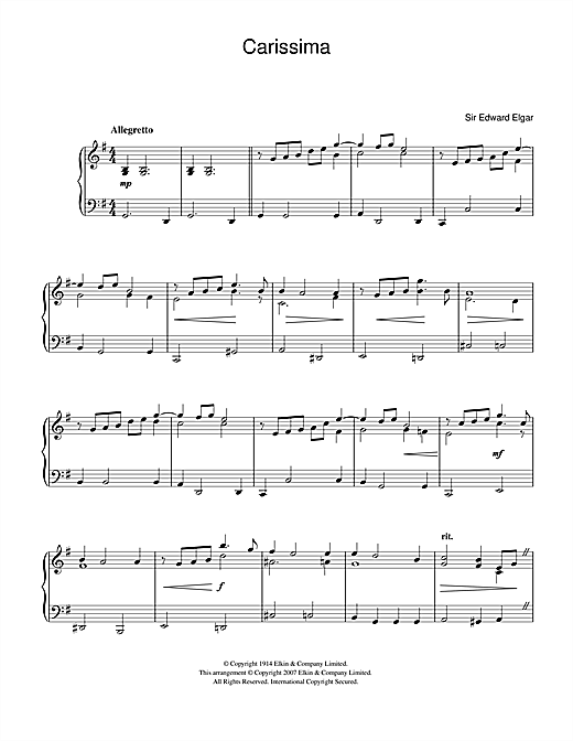 Download Edward Elgar Carissima Sheet Music