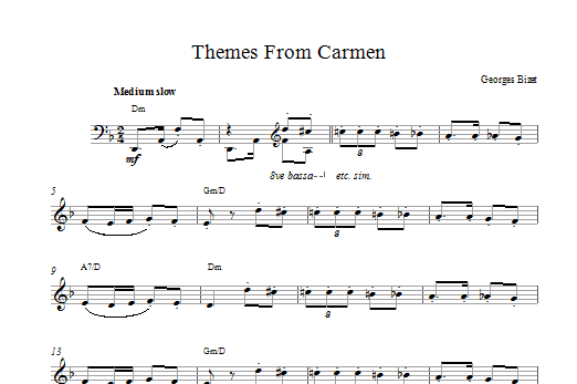 Georges Bizet Habanera (from Carmen) sheet music notes printable PDF score