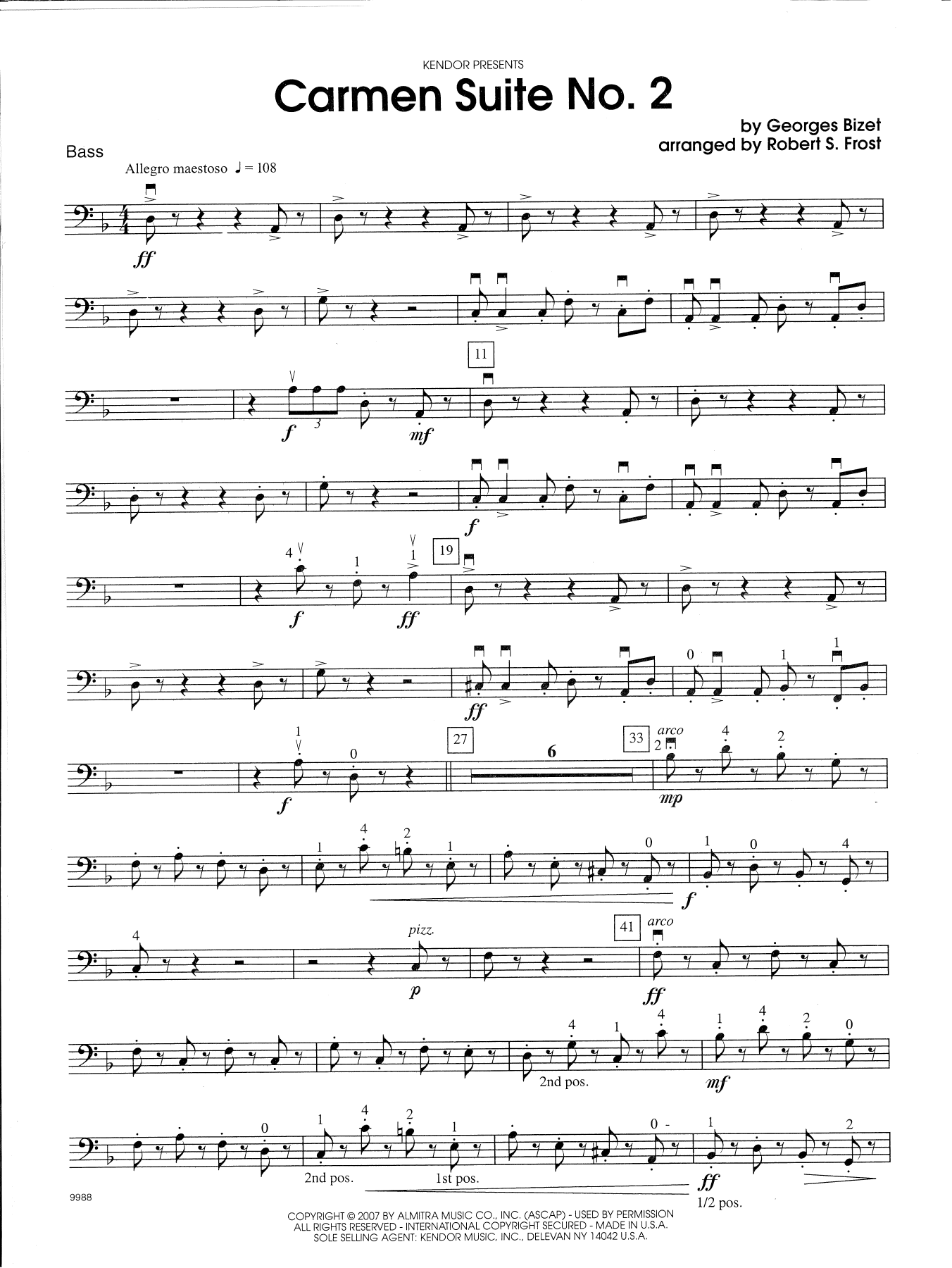 Download Georges Bizet Carmen Suite No. 2 (Chanson Du Toreador Sheet Music