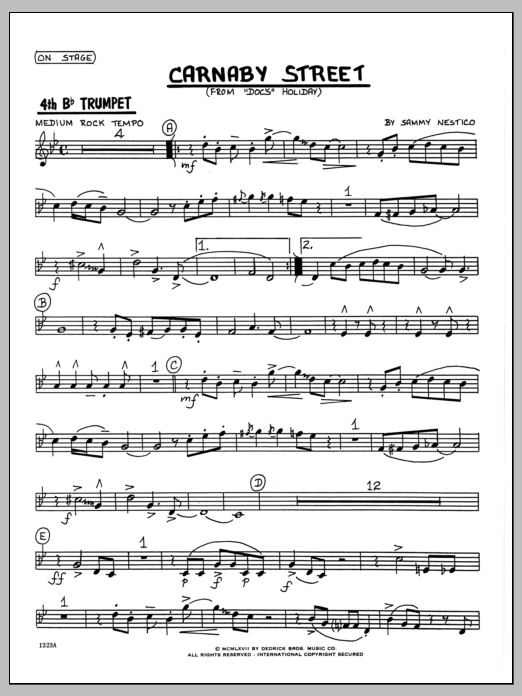 Download Sammy Nestico Carnaby Street - 4th Bb Trumpet Sheet Music