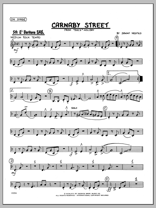 Download Sammy Nestico Carnaby Street - Baritone Sax Sheet Music