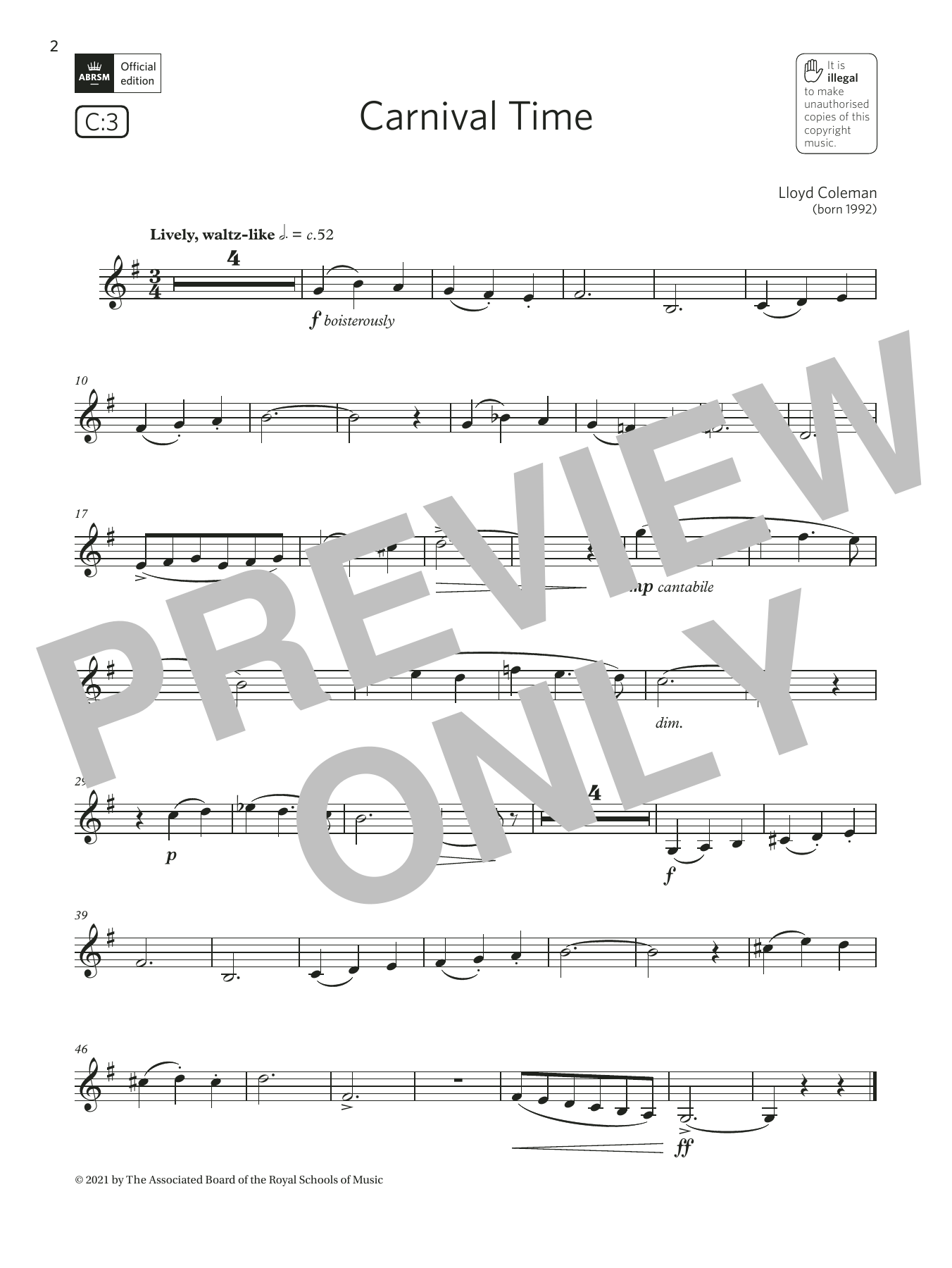 Download Lloyd Coleman Carnival Time (Grade 2 List C3 from the Sheet Music