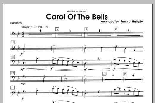 Download Halferty Carol of the Bells - Bassoon Sheet Music