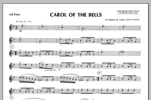 Download Christensen Carol of the Bells - Flute 3 Sheet Music