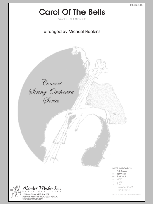 Download Michael Hopkins Carol of the Bells - Full Score Sheet Music