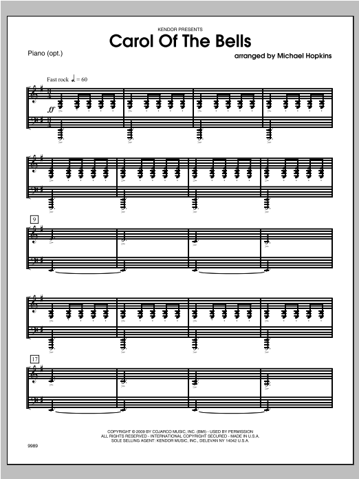 Download Michael Hopkins Carol of the Bells - Piano Sheet Music