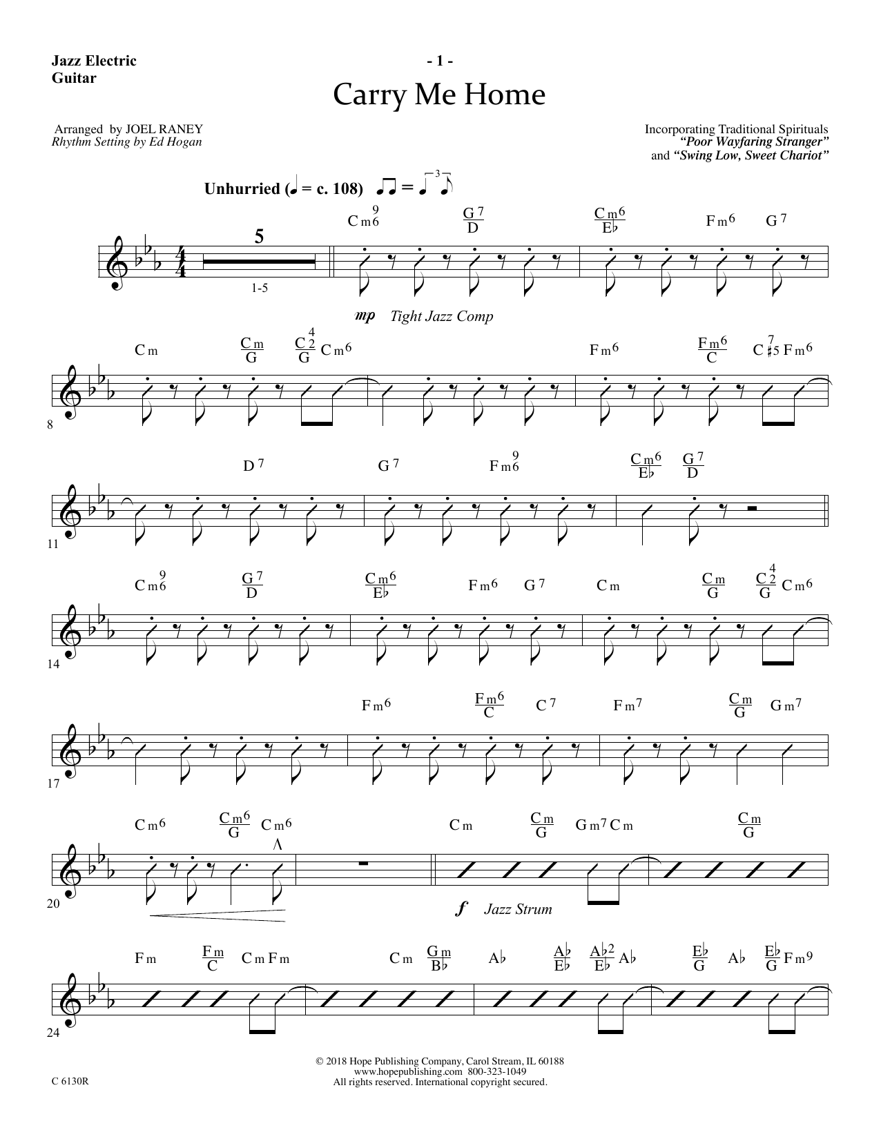 Download Joel Raney Carry Me Home - Electric Guitar Sheet Music