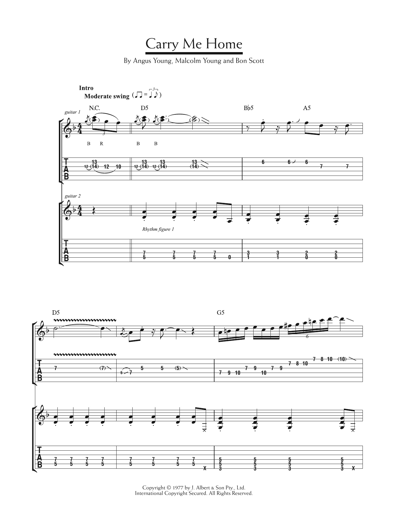 Download AC/DC Carry Me Home Sheet Music