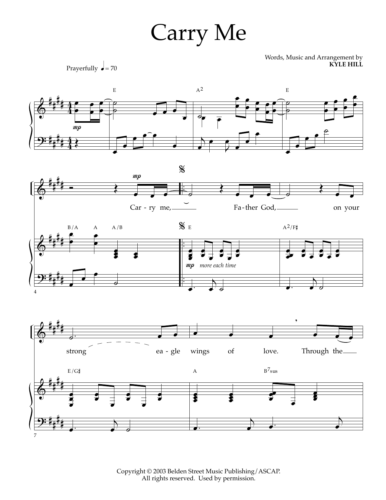 Download Kyle Hill Carry Me Sheet Music
