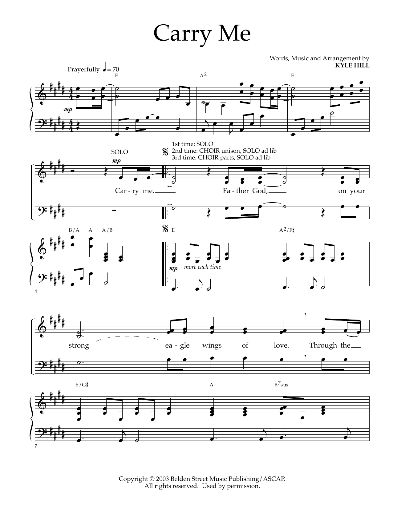 Download Kyle Hill Carry Me Sheet Music