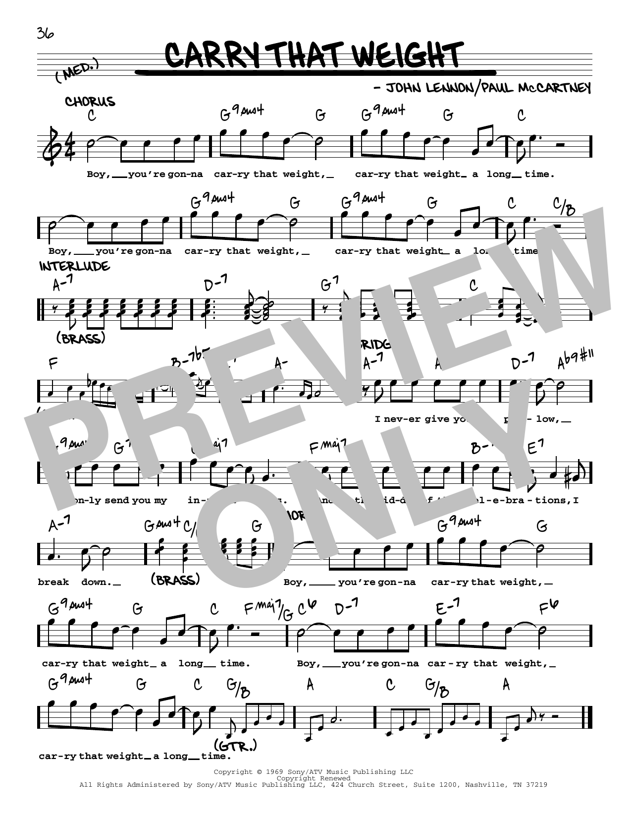 Download The Beatles Carry That Weight [Jazz version] Sheet Music