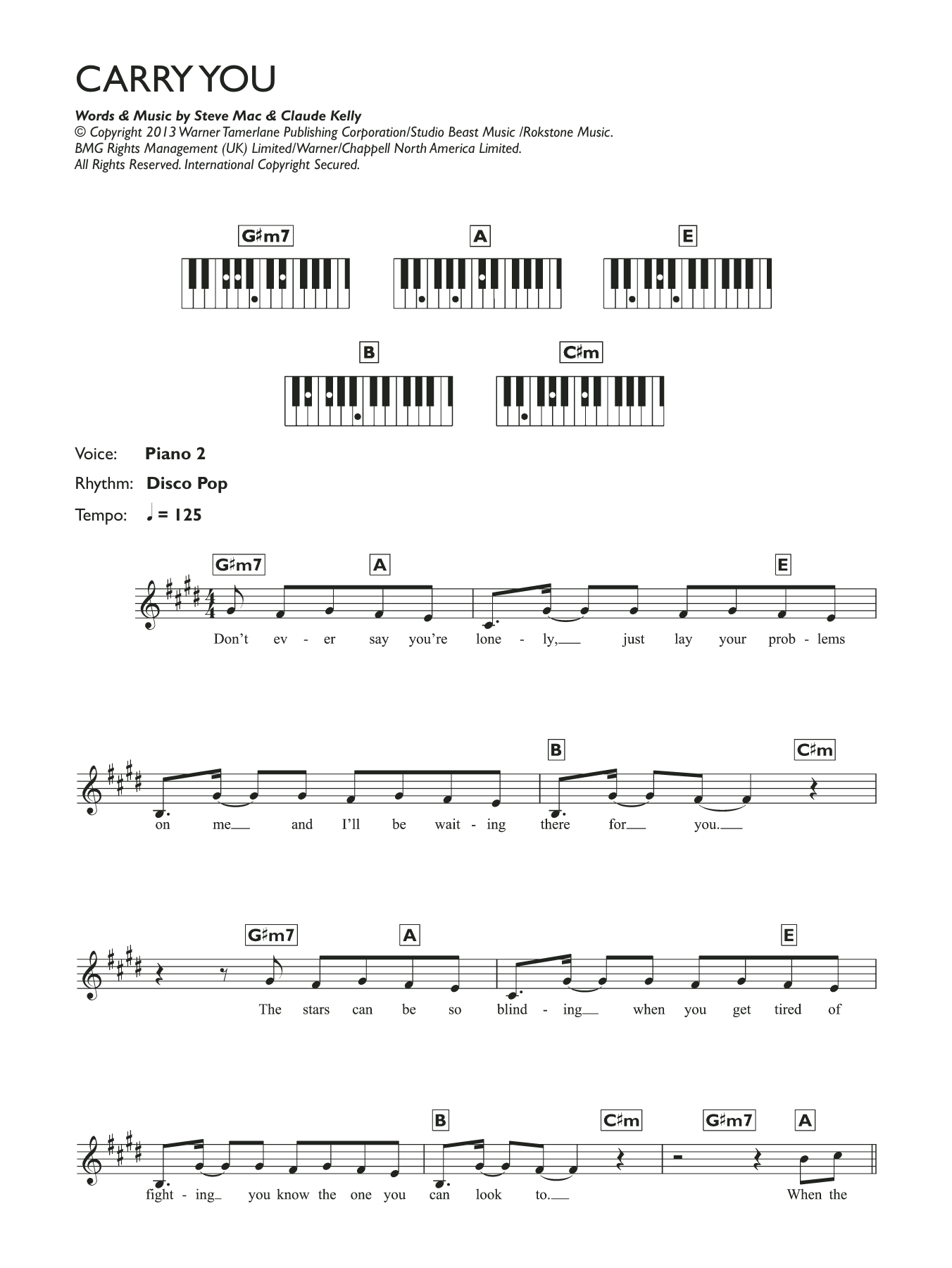 Download Union J Carry You Sheet Music