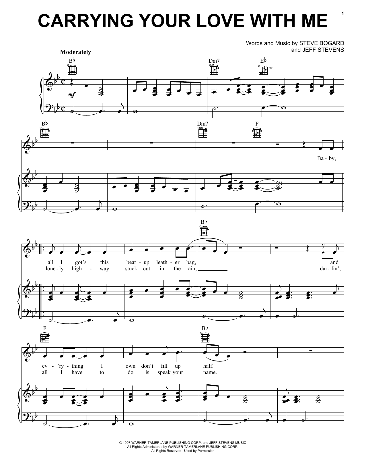 Download George Strait Carrying Your Love With Me Sheet Music