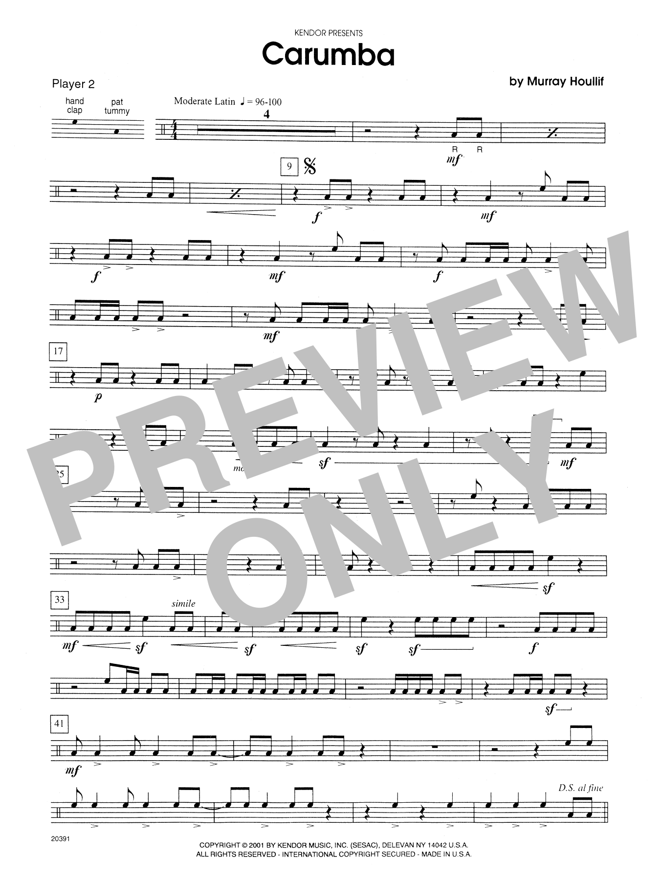 Download Murray Houllif Carumba - Percussion 2 Sheet Music