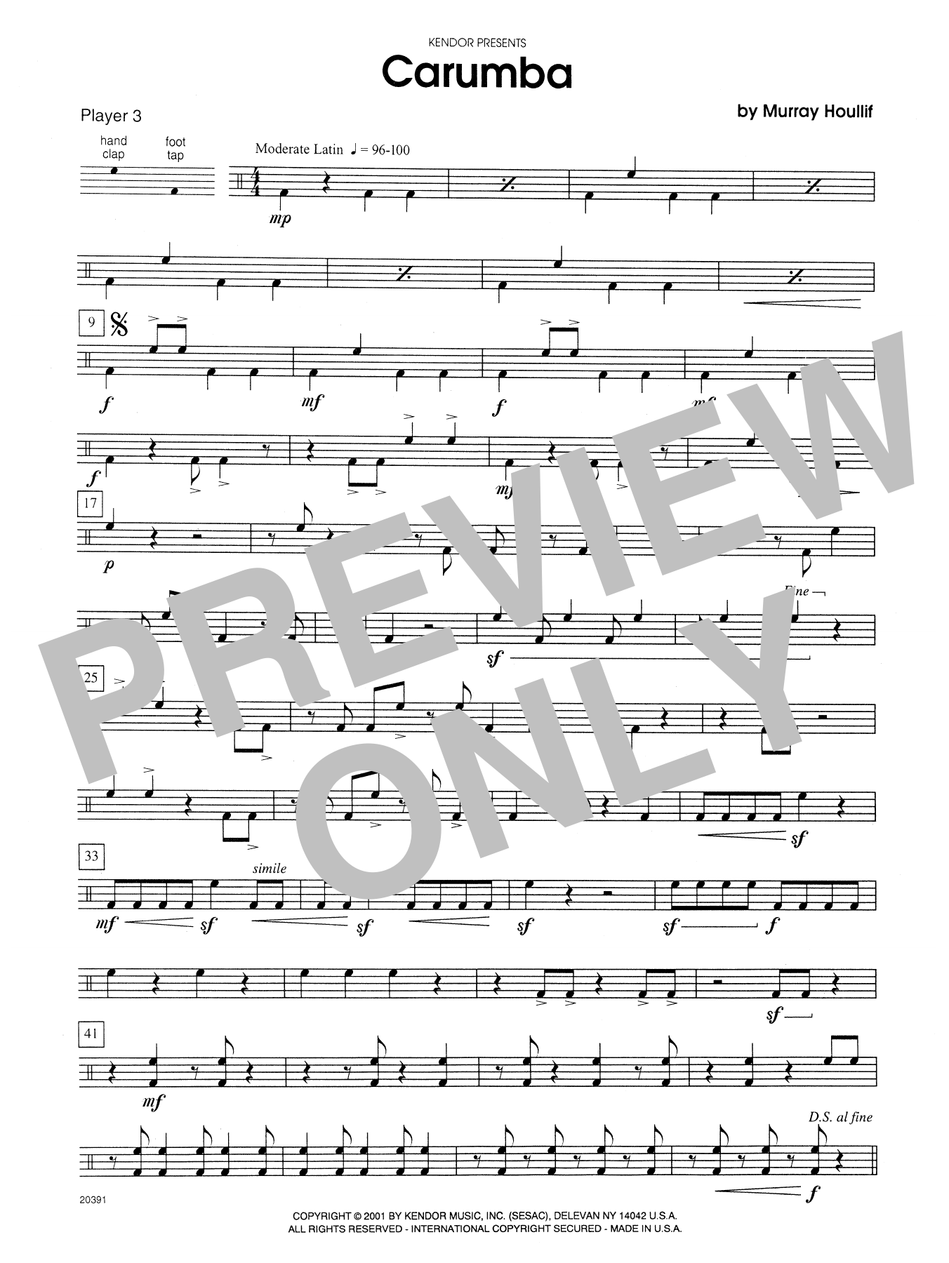 Download Murray Houllif Carumba - Percussion 3 Sheet Music