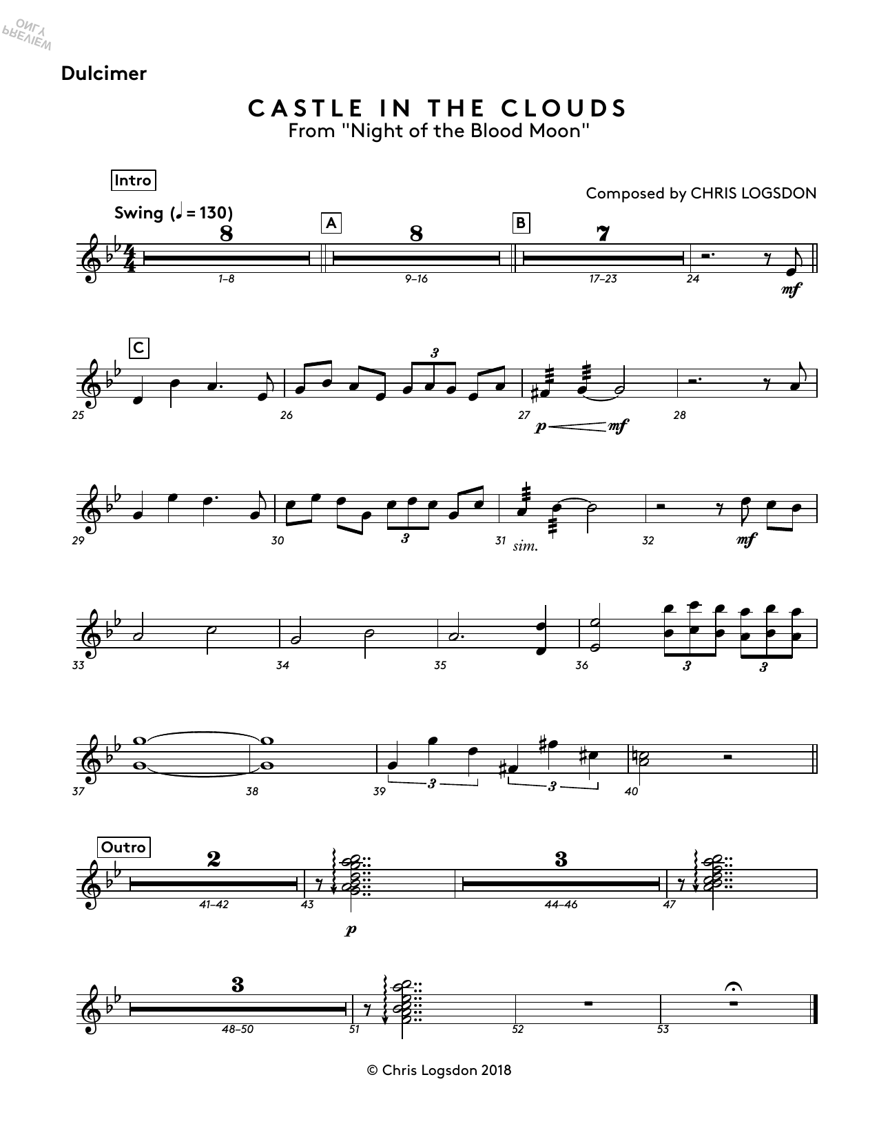 Download Chris Logsdon Castle In The Clouds (from Night of the Sheet Music