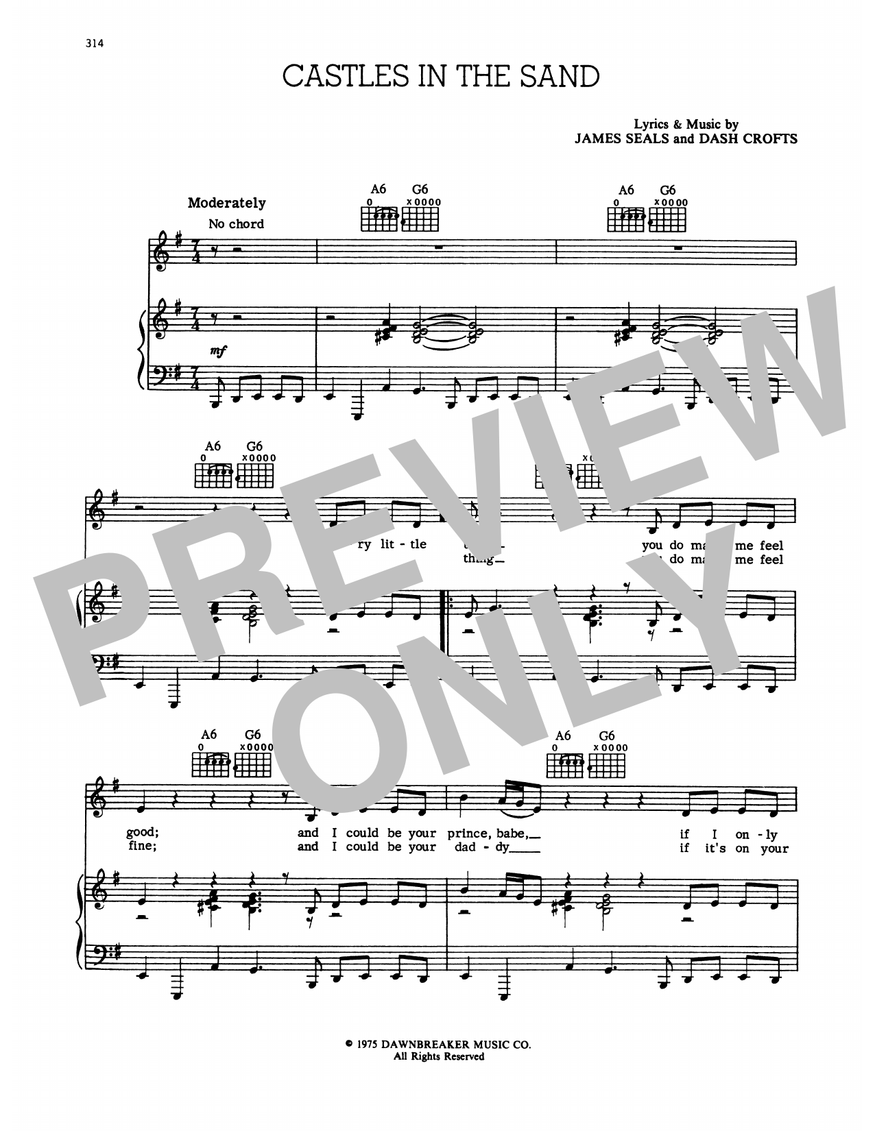 Download Seals and Crofts Castles In The Sand Sheet Music