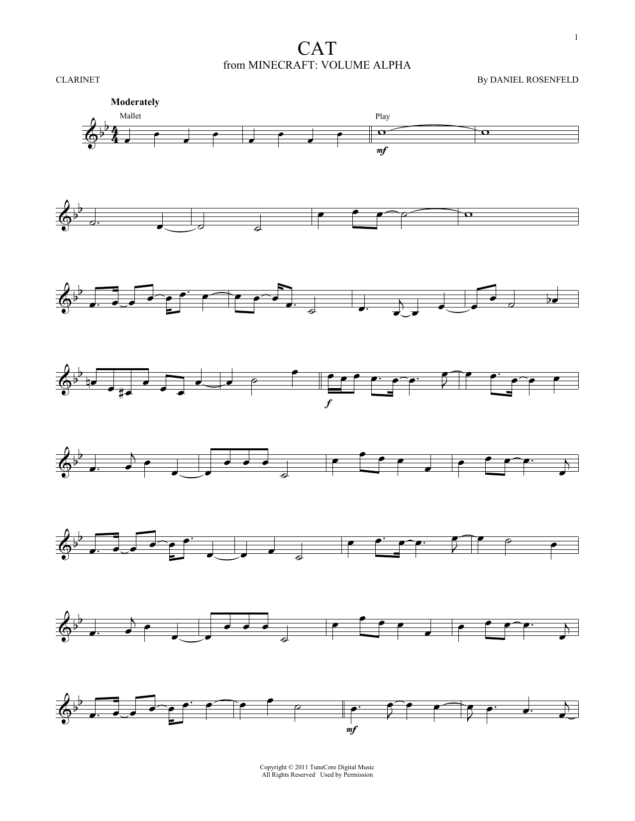 Download C418 Cat (from Minecraft) Sheet Music