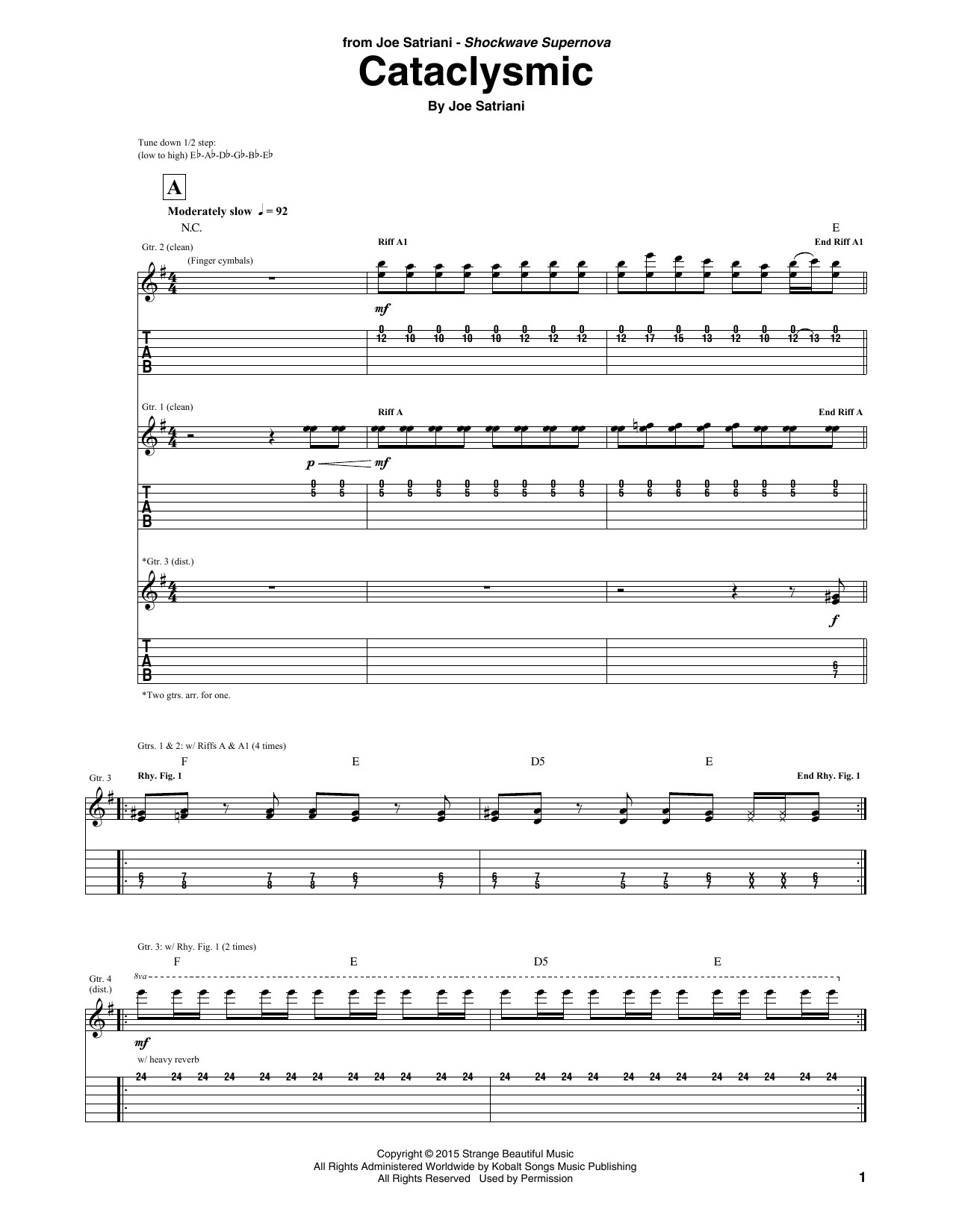 Download Joe Satriani Cataclysmic Sheet Music
