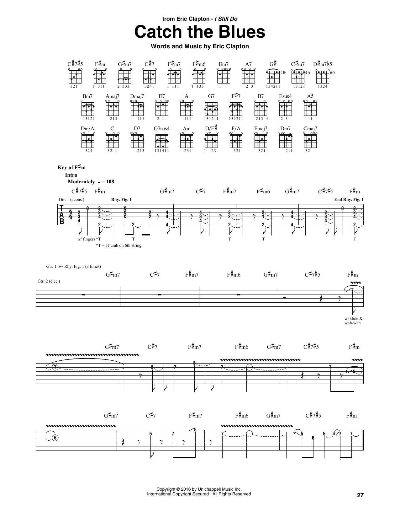 Download Eric Clapton Catch The Blues Sheet Music