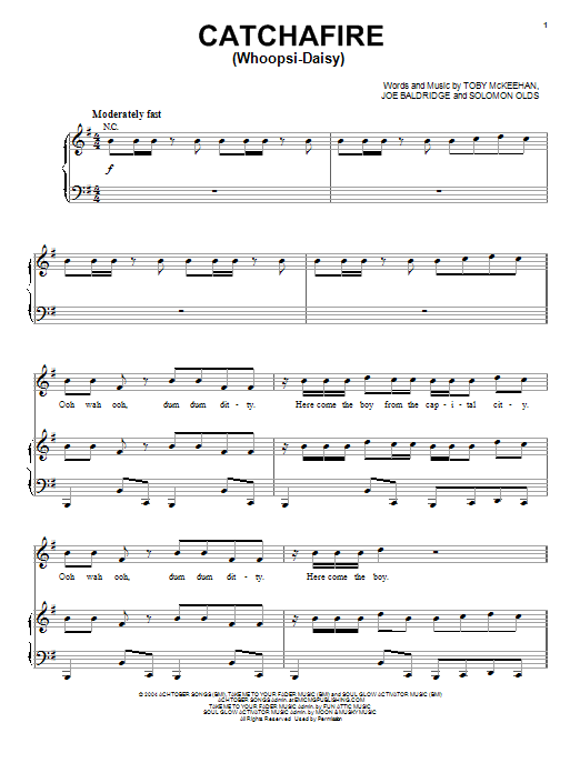 tobyMac Catchafire (Whoopsi-Daisy) sheet music notes printable PDF score
