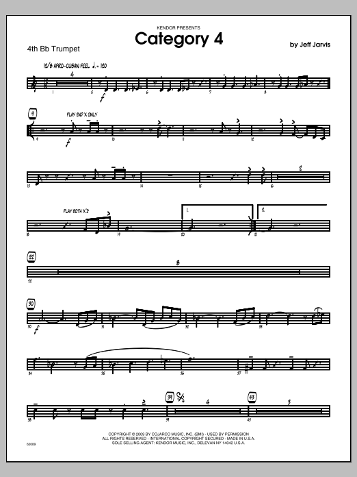 Download Jarvis Category 4 - 4th Bb Trumpet Sheet Music
