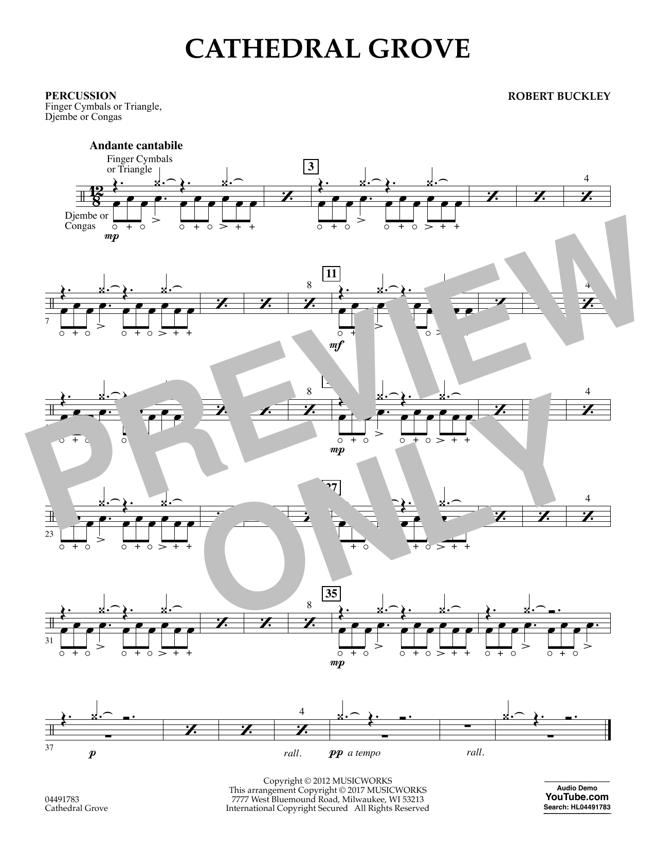 Download Robert Buckley Cathedral Grove - Percussion Sheet Music