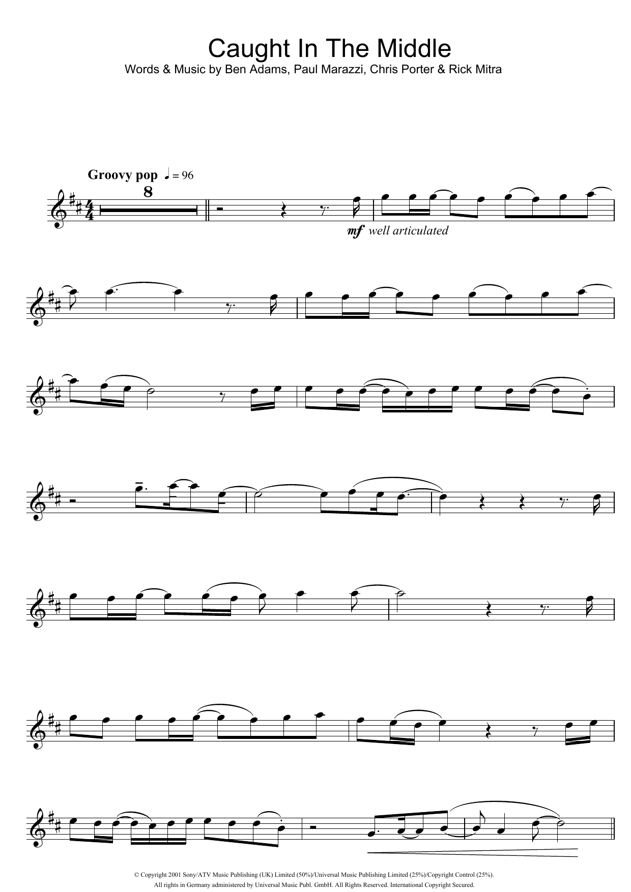 Download A1 Caught In The Middle Sheet Music