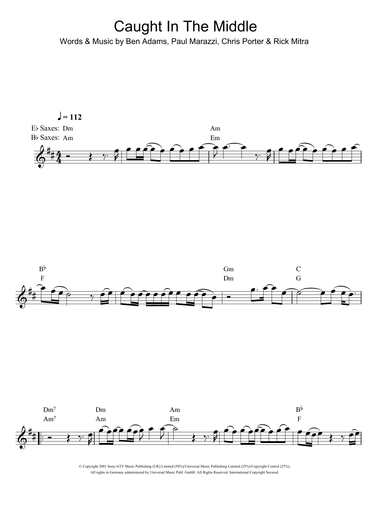 Download A1 Caught In The Middle Sheet Music