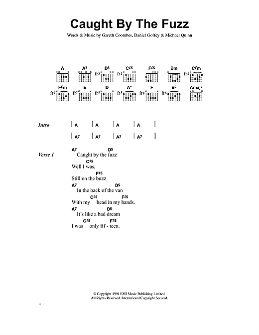Download Supergrass Caught By The Fuzz Sheet Music