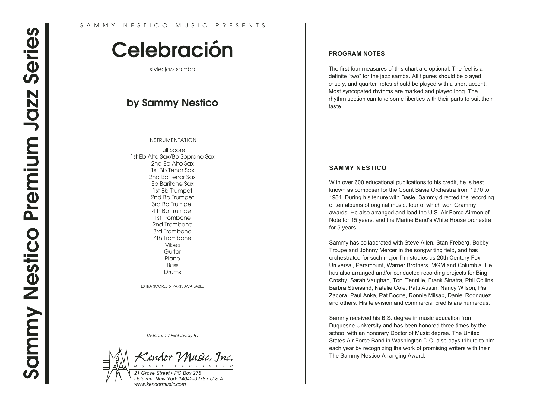 Download Sammy Nestico Celebracion - Full Score Sheet Music