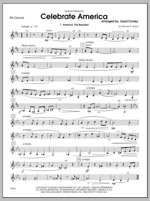 Download Conley Celebrate America - Bb Clarinet Sheet Music