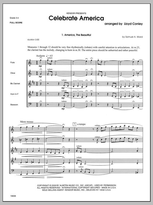 Download Conley Celebrate America - Full Score Sheet Music