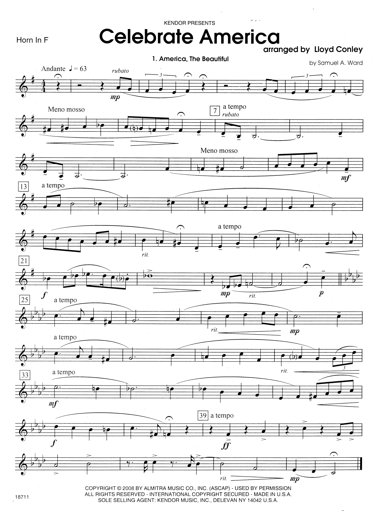 Download Lloyd Conley Celebrate America - Horn in F Sheet Music