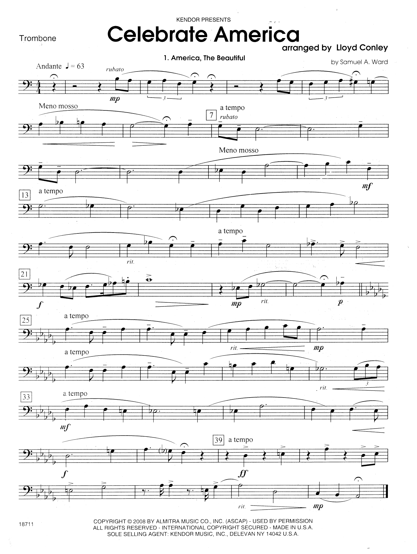 Download Lloyd Conley Celebrate America - Trombone Sheet Music