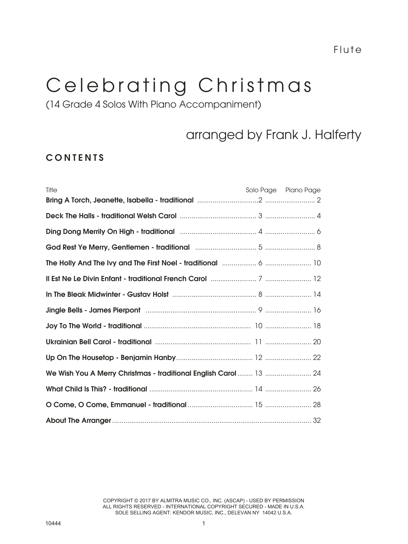Download Frank J. Halferty Celebrating Christmas (14 Grade 4 Solos Sheet Music