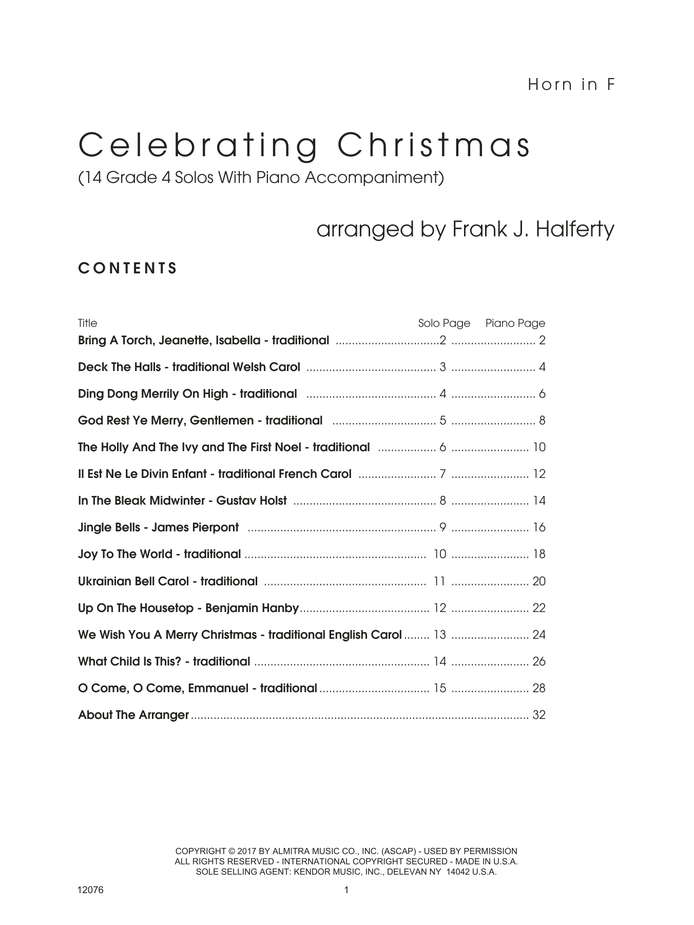 Download Frank J. Halferty Celebrating Christmas (14 Grade 4 Solos Sheet Music