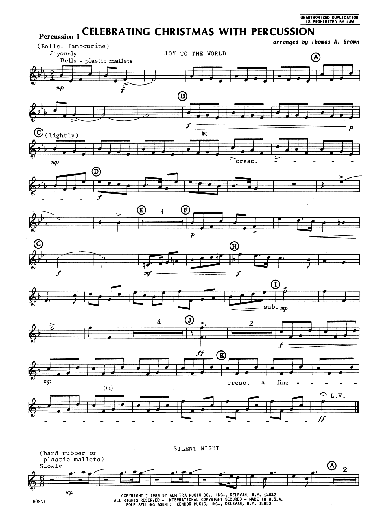 Download Tom Brown Celebrating Christmas With Percussion, Sheet Music