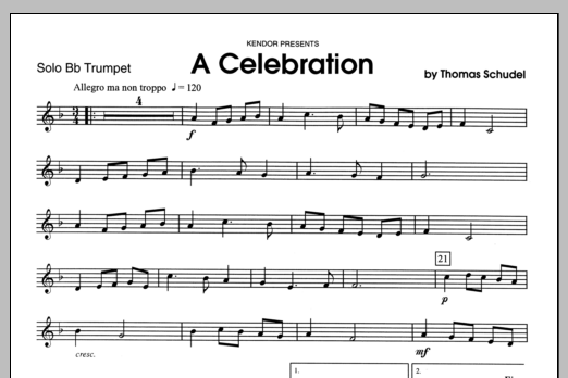 Download Schudel Celebration, A - Trumpet Sheet Music