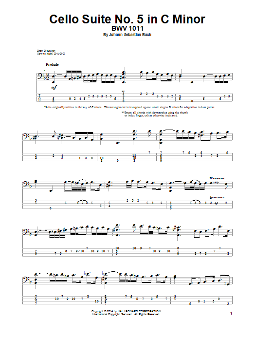 Download Johann Sebastian Bach Cello Suite No. 5 In C Minor, BWV 1011 Sheet Music