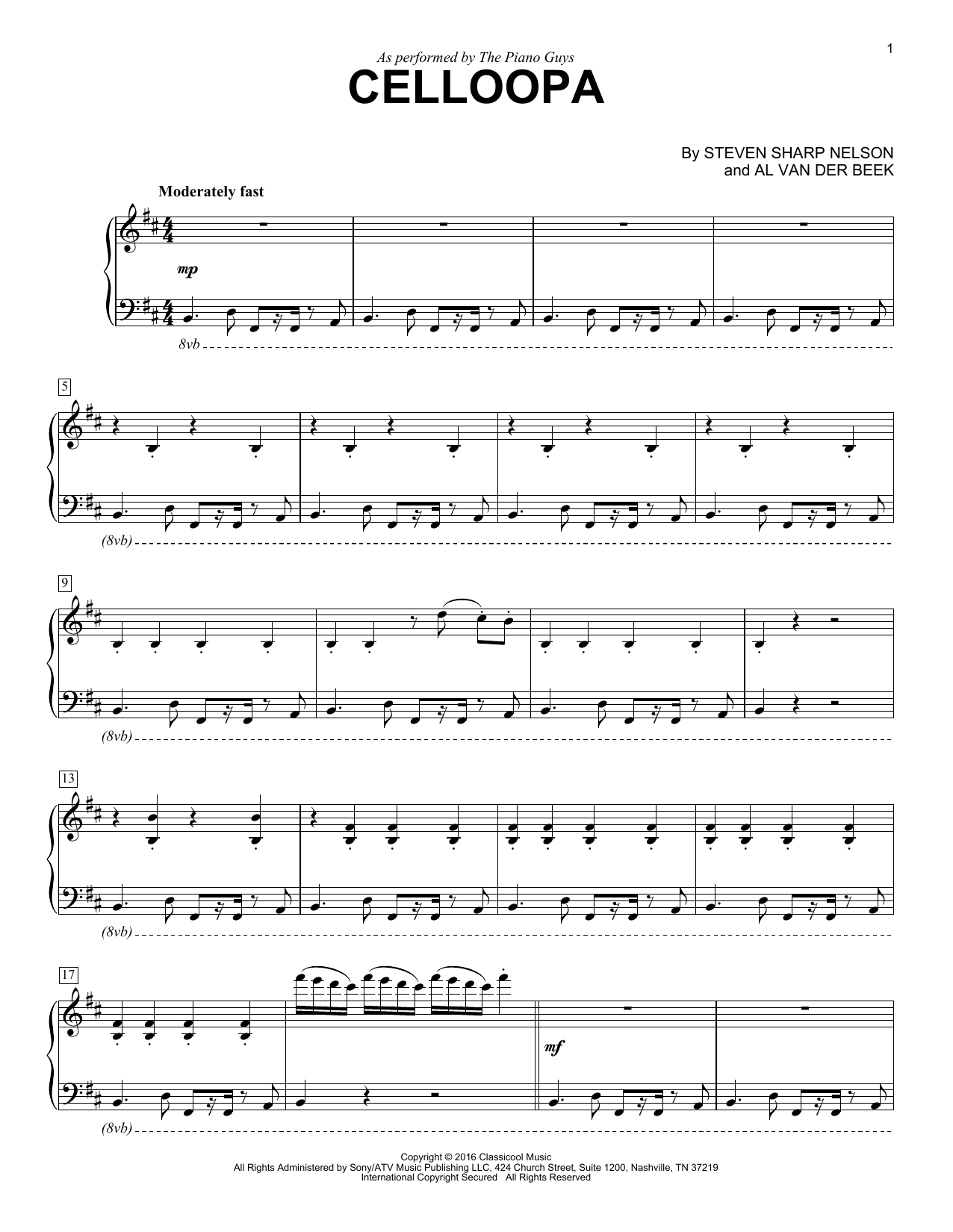 Download The Piano Guys Celloopa Sheet Music