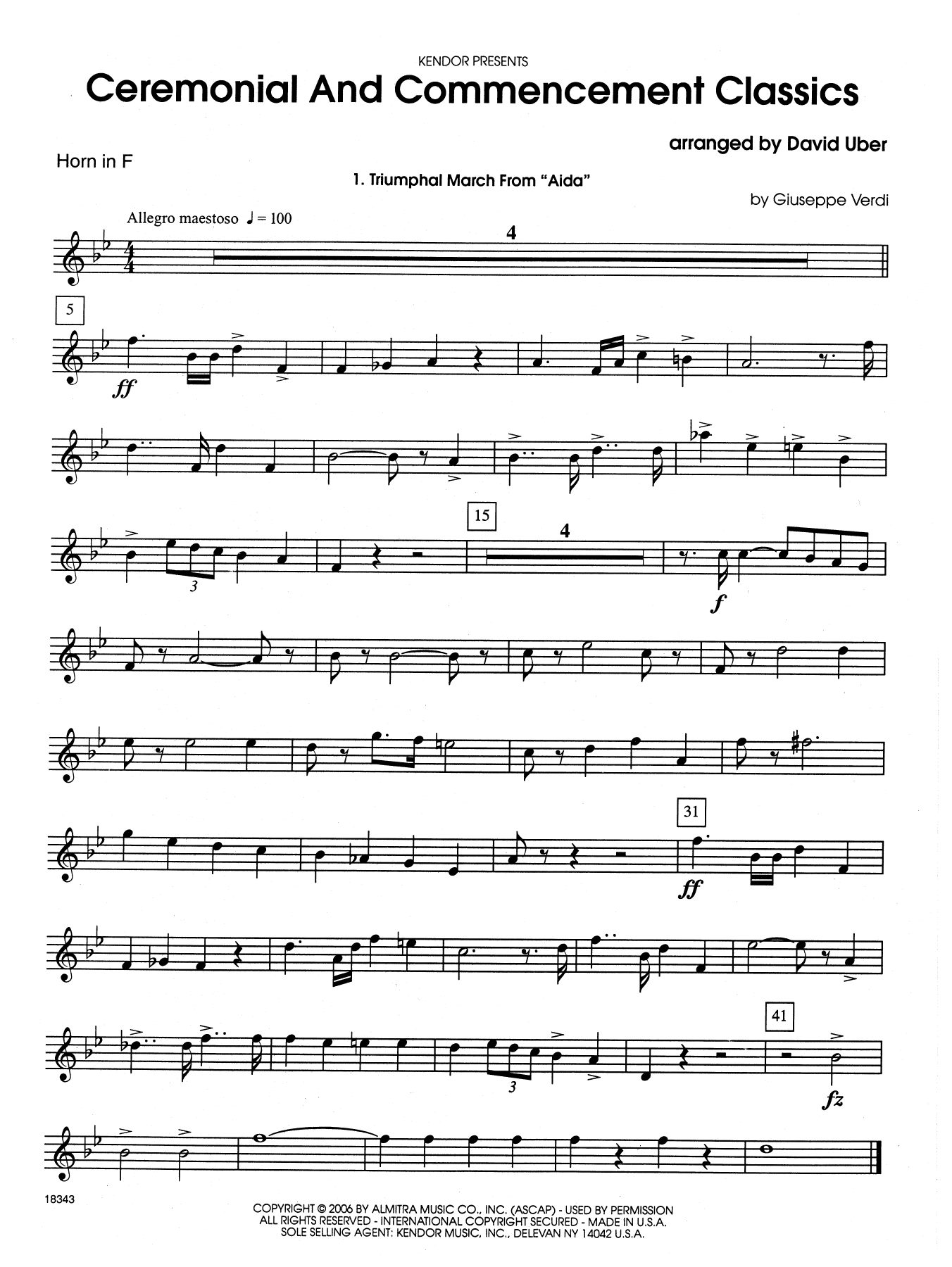 Download David Uber Ceremonial And Commencement Classics - Sheet Music