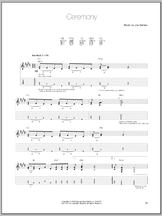 Download Joe Satriani Ceremony Sheet Music