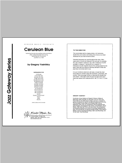 Download Yasinitsky Cerulean Blue - Full Score Sheet Music