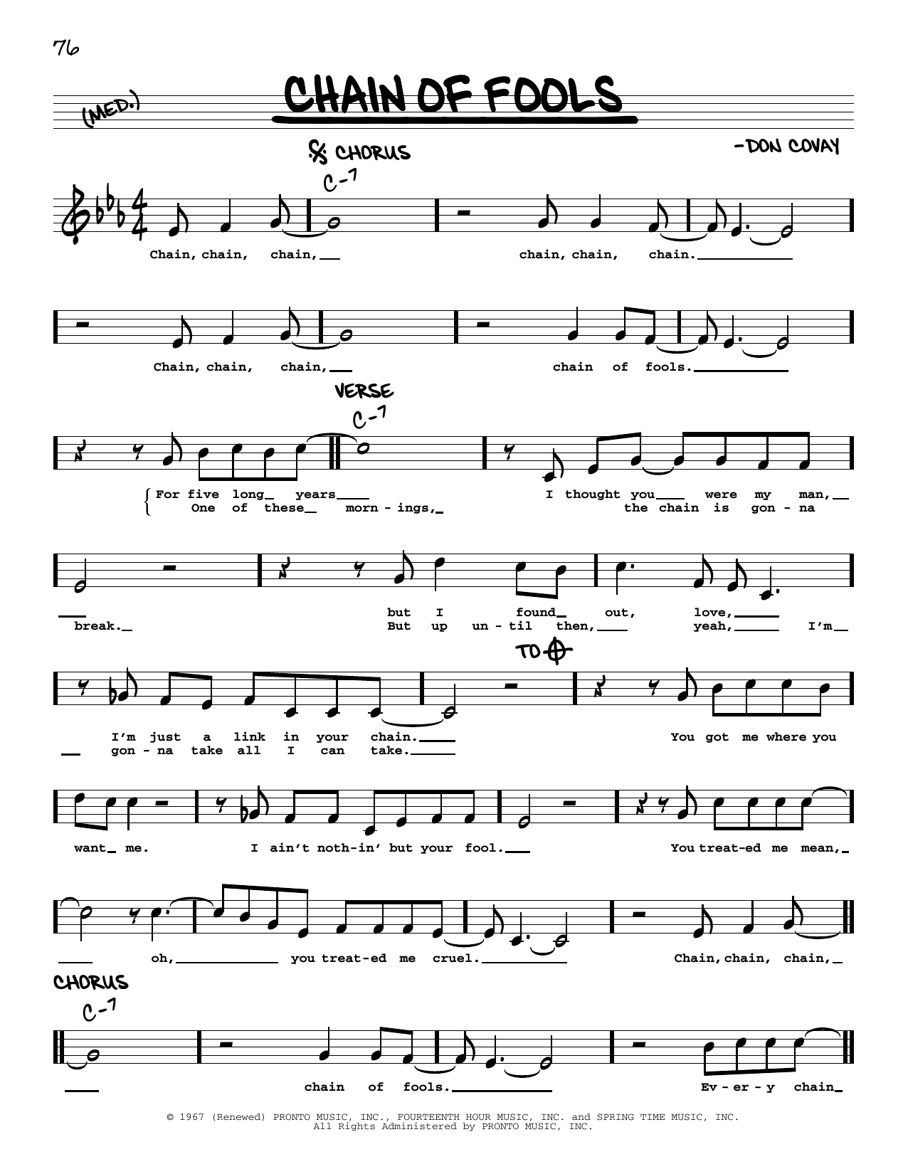 Download Aretha Franklin Chain Of Fools Sheet Music