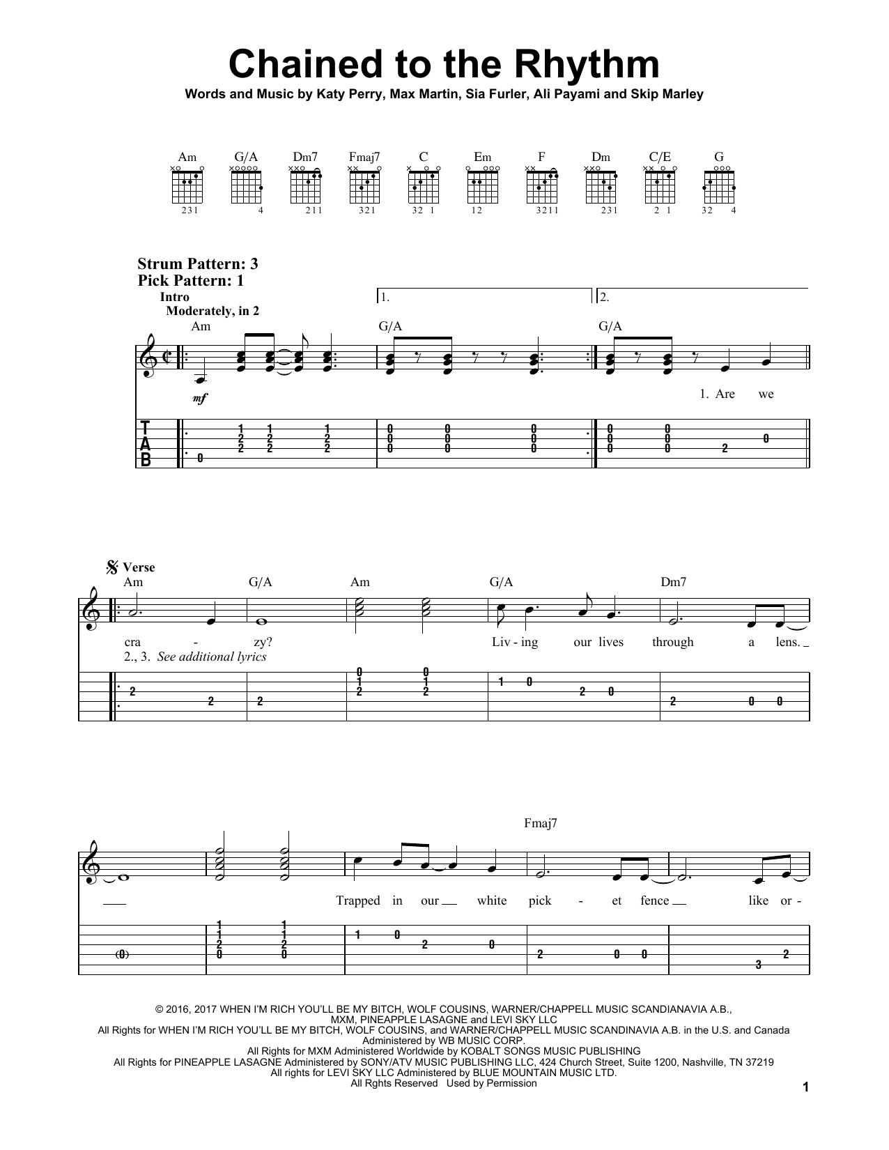 Download Katy Perry Chained To The Rhythm Sheet Music