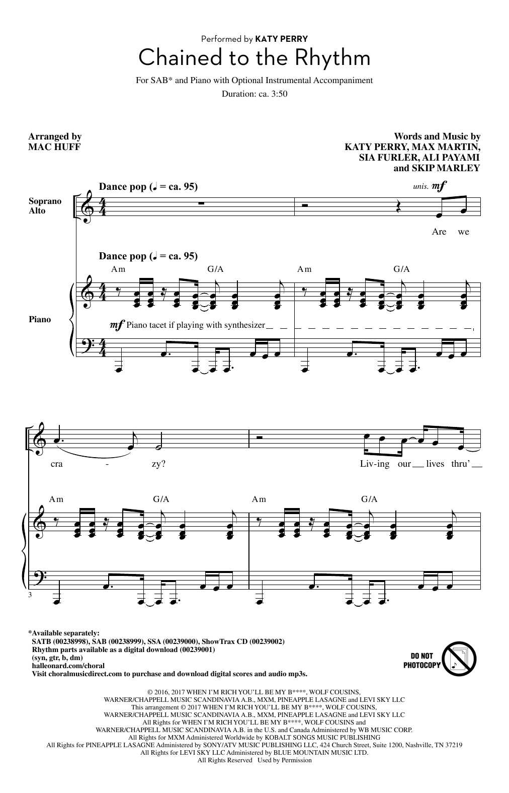 Download Mac Huff Chained To The Rhythm Sheet Music